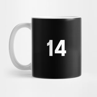 Number Fourteen - 14 - Any Color - Team Sports Numbered Uniform Jersey - Birthday Gift Mug